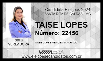 Candidato TAISE LOPES 2024 - SANTA RITA DE CALDAS - Eleições