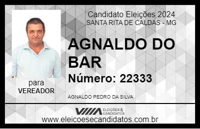 Candidato AGNALDO DO BAR 2024 - SANTA RITA DE CALDAS - Eleições