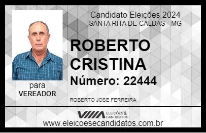 Candidato ROBERTO CRISTINA 2024 - SANTA RITA DE CALDAS - Eleições