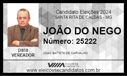 Candidato JOÃO DO NEGO 2024 - SANTA RITA DE CALDAS - Eleições