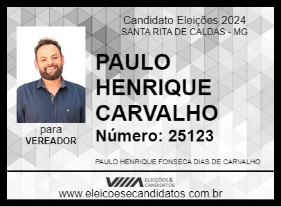 Candidato PAULO HENRIQUE CARVALHO 2024 - SANTA RITA DE CALDAS - Eleições