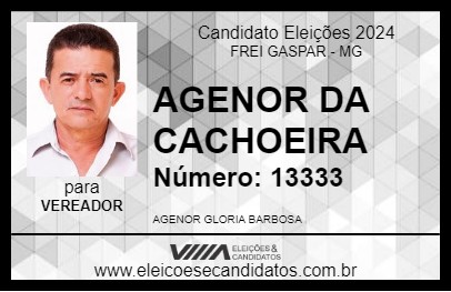 Candidato AGENOR DA CACHOEIRA 2024 - FREI GASPAR - Eleições