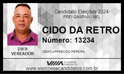 Candidato CIDO DA RETRO 2024 - FREI GASPAR - Eleições