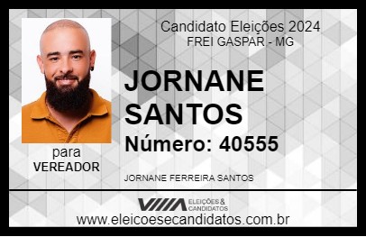 Candidato JORNANE SANTOS 2024 - FREI GASPAR - Eleições