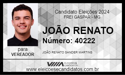 Candidato JOÃO RENATO 2024 - FREI GASPAR - Eleições