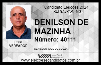 Candidato DENILSON DE MAZINHA 2024 - FREI GASPAR - Eleições