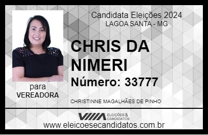 Candidato CHRIS DA NIMERI 2024 - LAGOA SANTA - Eleições