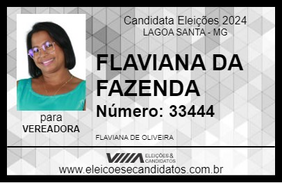 Candidato FLAVIANA DA FAZENDA 2024 - LAGOA SANTA - Eleições