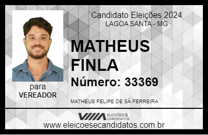 Candidato MATHEUS FINLA 2024 - LAGOA SANTA - Eleições