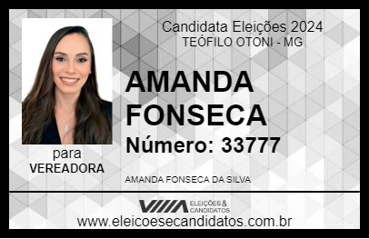 Candidato AMANDA FONSECA 2024 - TEÓFILO OTONI - Eleições