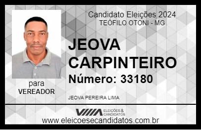 Candidato JEOVA CARPINTEIRO 2024 - TEÓFILO OTONI - Eleições