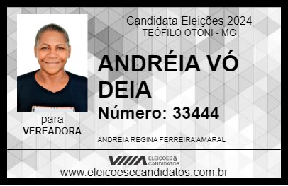 Candidato ANDRÉIA VÓ DEIA 2024 - TEÓFILO OTONI - Eleições