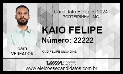 Candidato KAIO FELIPE 2024 - PORTEIRINHA - Eleições