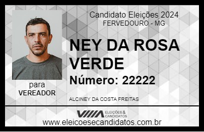 Candidato NEY DA ROSA VERDE 2024 - FERVEDOURO - Eleições