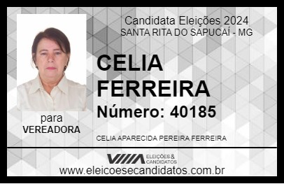 Candidato CELIA FERREIRA 2024 - SANTA RITA DO SAPUCAÍ - Eleições