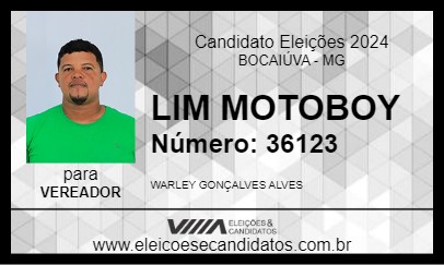 Candidato LIM MOTOBOY 2024 - BOCAIÚVA - Eleições