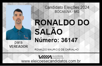 Candidato RONALDO DO SALÃO 2024 - BOCAIÚVA - Eleições