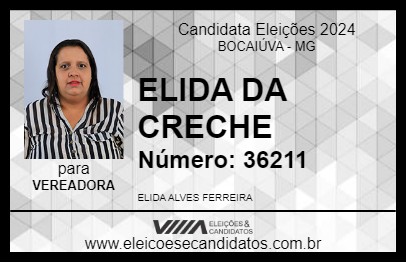 Candidato ELIDA DA CRECHE 2024 - BOCAIÚVA - Eleições