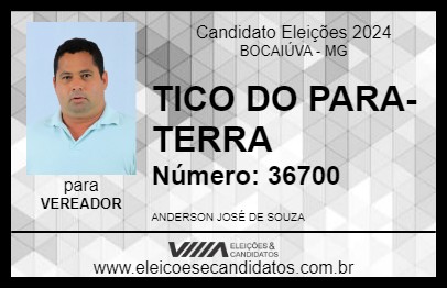 Candidato TICO DO PARA-TERRA 2024 - BOCAIÚVA - Eleições