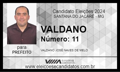 Candidato VALDANO 2024 - SANTANA DO JACARÉ - Eleições