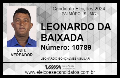 Candidato LEONARDO DA BAIXADA 2024 - PALMÓPOLIS - Eleições