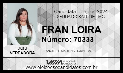 Candidato FRAN LOIRA 2024 - SERRA DO SALITRE - Eleições