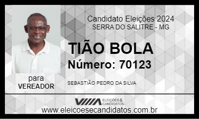 Candidato TIÃO BOLA 2024 - SERRA DO SALITRE - Eleições