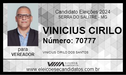 Candidato VINICIUS CIRILO 2024 - SERRA DO SALITRE - Eleições