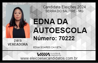 Candidato EDNA DA AUTOESCOLA 2024 - SERRA DO SALITRE - Eleições