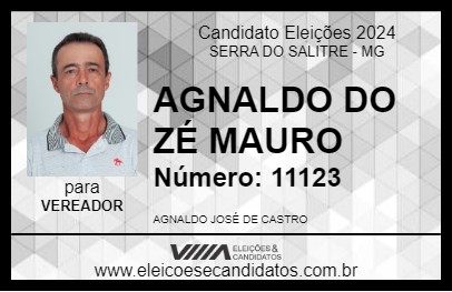 Candidato AGNALDO DO ZÉ MAURO 2024 - SERRA DO SALITRE - Eleições