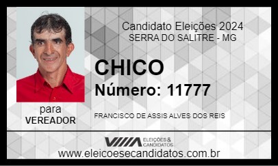 Candidato CHICO 2024 - SERRA DO SALITRE - Eleições