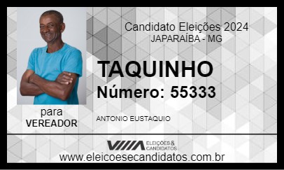 Candidato TAQUINHO 2024 - JAPARAÍBA - Eleições