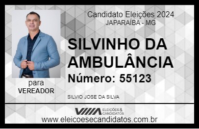 Candidato SILVINHO DA AMBULÂNCIA 2024 - JAPARAÍBA - Eleições