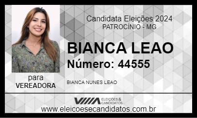 Candidato BIANCA LEAO 2024 - PATROCÍNIO - Eleições