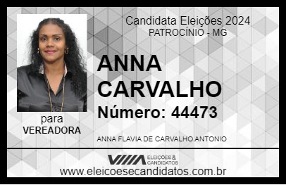 Candidato ANNA CARVALHO 2024 - PATROCÍNIO - Eleições