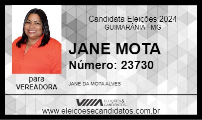 Candidato JANE MOTA 2024 - GUIMARÂNIA - Eleições