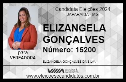 Candidato ELIZANGELA GONÇALVES 2024 - JAPARAÍBA - Eleições