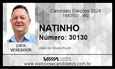 Candidato NATINHO 2024 - TIMÓTEO - Eleições