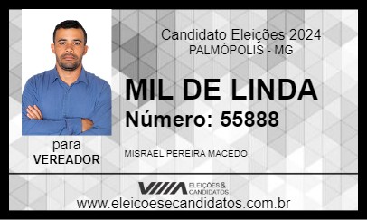 Candidato MIL DE LINDA 2024 - PALMÓPOLIS - Eleições