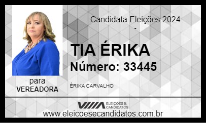 Candidato TIA ÉRIKA 2024 - LAVRAS - Eleições