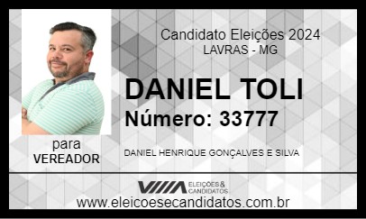 Candidato DANIEL TOLI 2024 - LAVRAS - Eleições