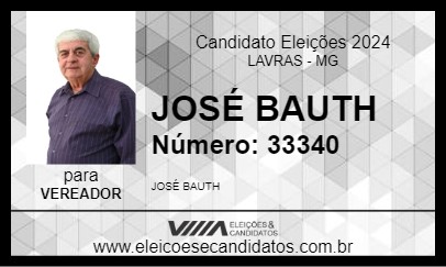 Candidato JOSÉ BAUTH 2024 - LAVRAS - Eleições