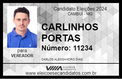 Candidato CARLINHOS PORTAS 2024 - CAMBUÍ - Eleições