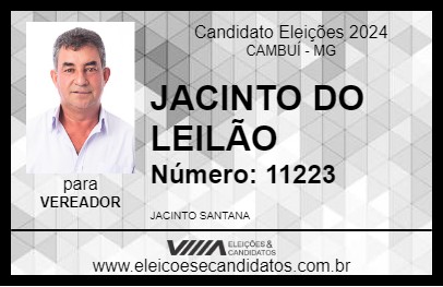 Candidato JACINTO DO LEILÃO 2024 - CAMBUÍ - Eleições