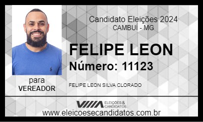 Candidato FELIPE LEON 2024 - CAMBUÍ - Eleições