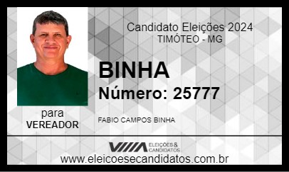 Candidato BINHA 2024 - TIMÓTEO - Eleições