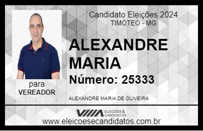 Candidato ALEXANDRE MARIA 2024 - TIMÓTEO - Eleições