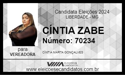 Candidato CÍNTIA ZABE 2024 - LIBERDADE - Eleições