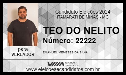 Candidato TEO DO NELITO 2024 - ITAMARATI DE MINAS - Eleições