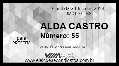 Candidato ALDA CASTRO 2024 - TIMÓTEO - Eleições